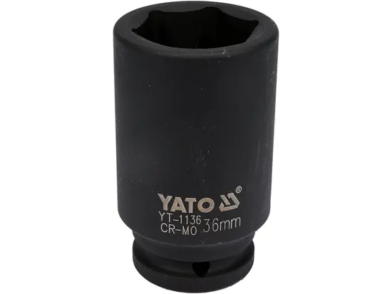 Головка торцева ударна 6-гранна YATO : подовжена, квадрат 3/4", М= 36 мм, L= 90 мм [6/24]
