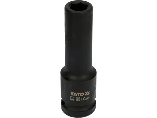 Головка торцева ударна 6-гранна YATO : подовжена, квадрат 1/2", М= 10 мм, L= 78 мм [30/120]