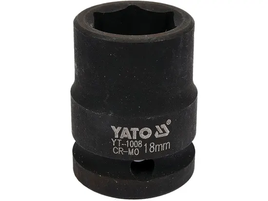 Головка торцева ударна 6-гранна YATO : квадрат 1/2", М= 18 мм, L= 39 мм [40/160]