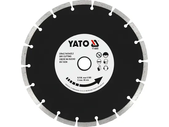 Диск алмазний сегмент YATO : "SEGMENT" Ø= 230x8,0x22,2 мм. H= 2,7 мм [10/40]