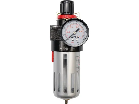 Фільтр пневматичний з редуктором і манометром YATO : 1/2", max. P= 0.93 MPa [20/480]