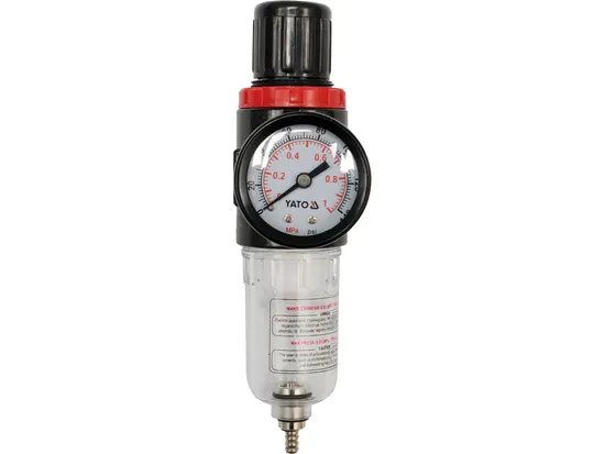 Фільтр пневматичний з редуктором і манометром YATO : 1/4", max. P= 0.93 MPa 60°max [25/50]