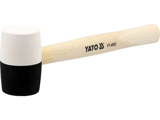 Молоток гумовий YATO 2-шаровий Ø= 50 мм з дерев. ручкою, m= 370 г, l= 300 мм [6/36]