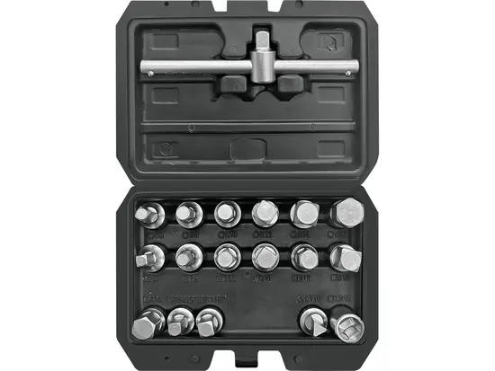 Ключі для зливної пробки YATO на кв. 3/8", кпл. Набір 18 шт., h= 10 мм [10]