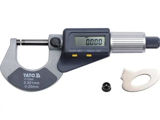 Мікрометр YATO з LCD цифровою шкалою, точністю 0.001 мм в діапазоні 0 - 25 мм [50]
