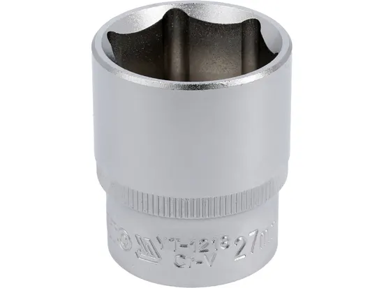 Головка торцева 6-гранна YATO : квадрат 1/2", М= 27 мм, L= 42 мм [12/60/120]