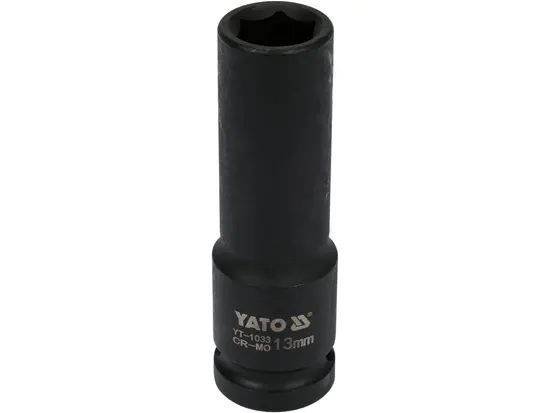 Головка торцева ударна 6-гранна YATO : подовжена, квадрат 1/2", М= 13 мм, L= 78 мм [30/120]