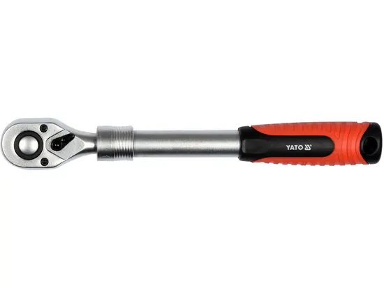 Тріщатка YATO : квадрат 1/4", 72T, L= 150-200 мм, телескопічна ручка [12/48]