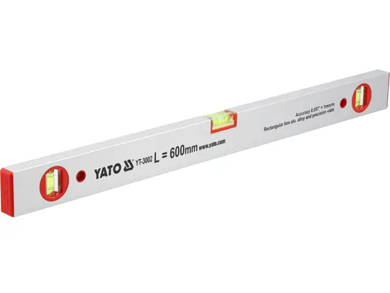 Рівень алюмінієвий YАТО : L= 60 см, 3 капсули [20/60]