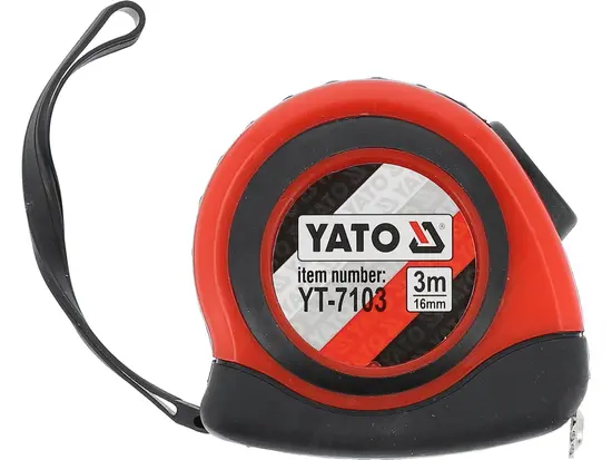Рулетка YATO : L= 3 м x 16 мм. з нейлоновим покриттям, магнітним наконечником [12/120]