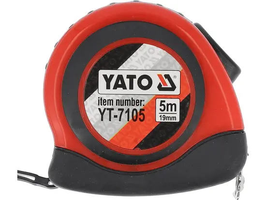 Рулетка YATO : L= 5 м х 19 мм. з нейлоновим покриттям, магнітним наконечником [12/120]