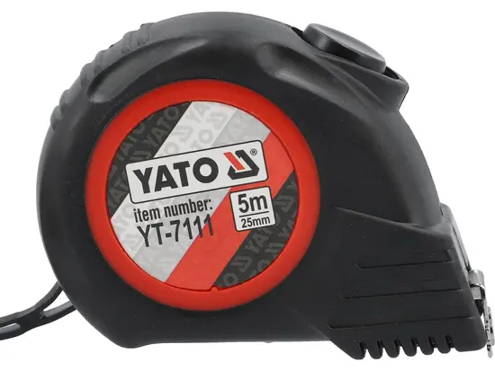Рулетка YATO : L= 5 м х 25 мм. з нейлоновим покриттям, магнітним наконечником [12/60]
