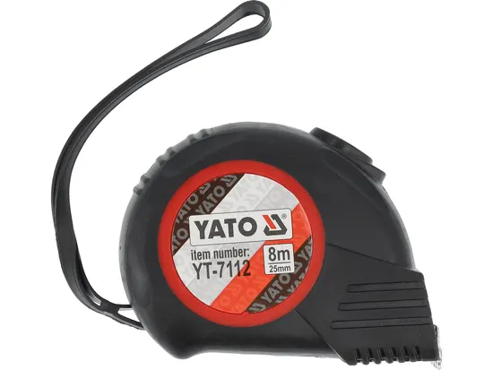 Рулетка YATO : L= 8 м х 25 мм. з нейлоновим покриттям, магнітним наконечником [6/60]
