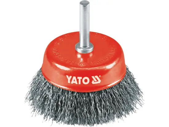 Щітка - крацовка YATO Чашка Ø=75 мм . сталь. шпиндель 6 мм. 4500 об/хв[12/96]