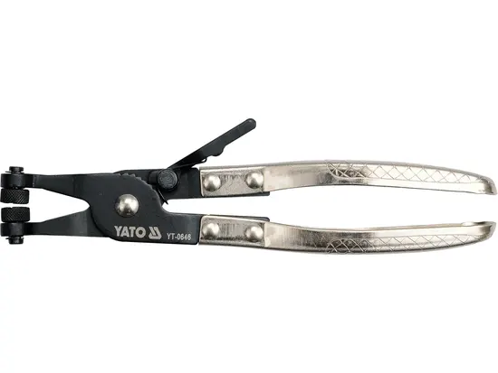 Щипці для шлангових хомутів YATO, l= 215 мм, Ra= 0-40 мм [12/72]