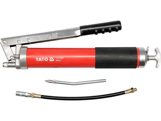 Шприц мастильний YATO, 600 см³, 27-41 MPa. з жорстк. і гнучк. аплікаторами [6/12]