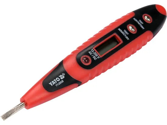 Індикатор напруги YATO контрольний LCD цифровий 12-250V [6/120]