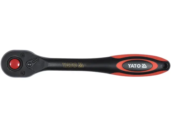 Тріщатка YATO : квадрат 1/2", 72T, L= 257 мм, вигнута ручка покрита пластиком [24]