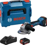 Акумуляторна бещіткова кутова шліфмашина Bosch GWS 18V-8 + (2х акумулятори GBA 18V 5.0Ah + Професійний швидкозарядний пристрій GAL 18V-40 + L-BOXX 136) — Photo 4