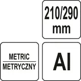 Кутник алюмінієвий зі стопкою- 140 мм, 90°-45°-45° YATO l= 210/290 мм з транспортиром — Photo 7