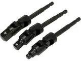 Тримачі-адаптери торц головок шар YATO: з 6-гран.- 1/4" до квадр-1/4",3/8",1/2", L= 125мм, Cr-V, 3шт — Photo 5