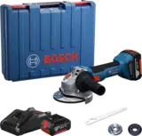 Акумуляторна бещіткова кутова шліфмашина Bosch GWS 18V-8 + (2х акумулятори GBA 18V 4.0Ah + Професійний швидкозарядний пристрій GAL 18V-40 + Кейс) — Photo 2