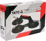 Присоски для монтажу скла (алюміній) YATO: 3-ри чашки Ø= 125 мм, m= 190 кг, 345х 282х 7 мм [12/96] — Photo 6