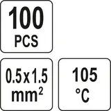 Кембрики термоусадні при t≤ 105°C з припоєм YATO, прозорі, для провідників 0.5-1,5 мм², 100 шт [378] — Photo 9