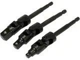 Тримачі-адаптери торц головок шар YATO: з 6-гран.- 1/4" до квадр-1/4",3/8",1/2", L= 125мм, Cr-V, 3шт — Photo 3