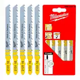 Полотна для лобзика T144D MILWAUKEE, 75мм/ крок зуба 4,0мм, (5шт), (деревина, швидкий різ) — Photo 2