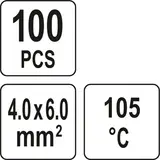 Кембрики термоусадні при t≤ 105°C з припоєм YATO, прозорі для провідників 4,0- 6,0 мм², 100 шт [100] — Photo 9