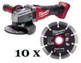 Шліфмашина кутова акумуляторна безщіткова MILWAUKEE, M18 CAG125X-0, діаметр 125мм + Диск алмазний MILWAUKEE DUH 125, діаметр 125 — Photo 7