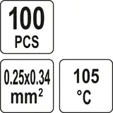 Кембрики термоусадні при t≤ 105°C з припоєм YATO, прозорі для провідників 0.25-0.34 мм², 100шт [558] — Photo 9