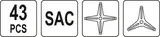 Інструменти для обслуговування муфт зчеплення YATO ряду SAC, компл. 43 елем. [1] — Photo 3